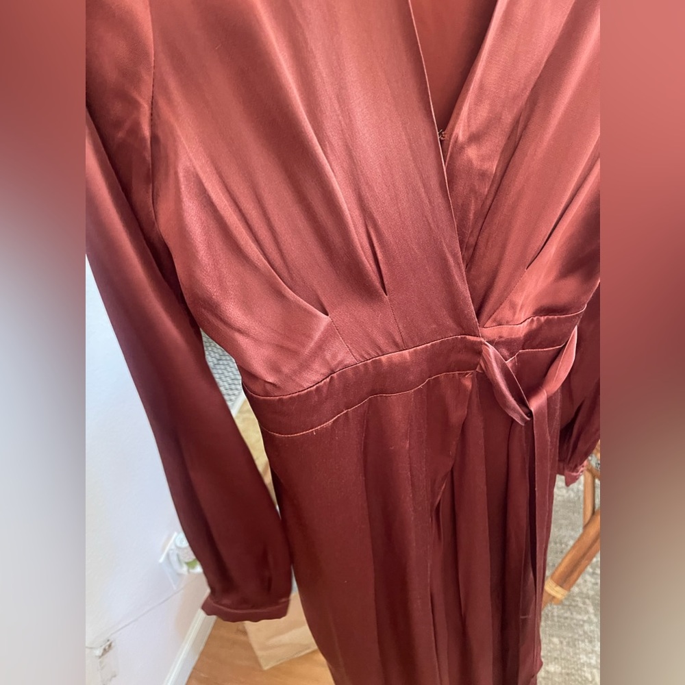 Beautiful rust colored silk pant jumpsuit - Picture 6 of 7